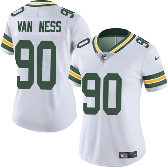 Women's Green Bay Packers #90 Lukas Van Ness Green Vapor Untouchable Limited Stitched Jersey(Run Small)